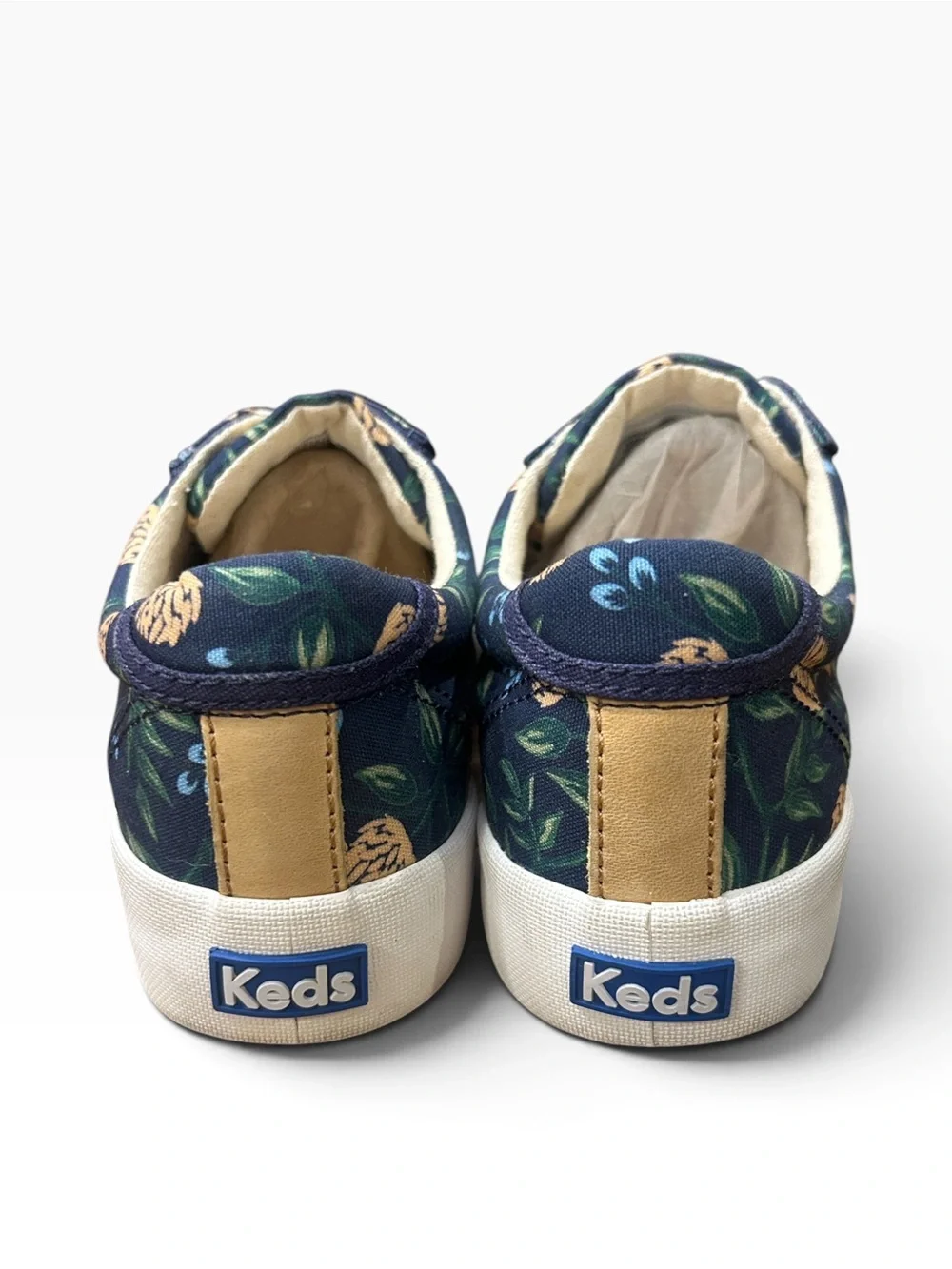 Keds Rifle Paper Co Kick 75 Peonies Sneakers Women 7.5 Navy Blue Floral